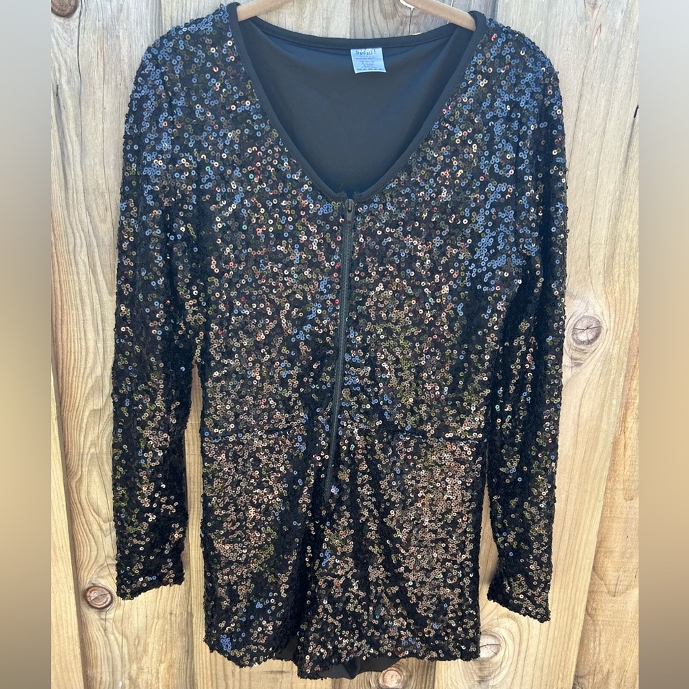 Sequin long sleeve Romper